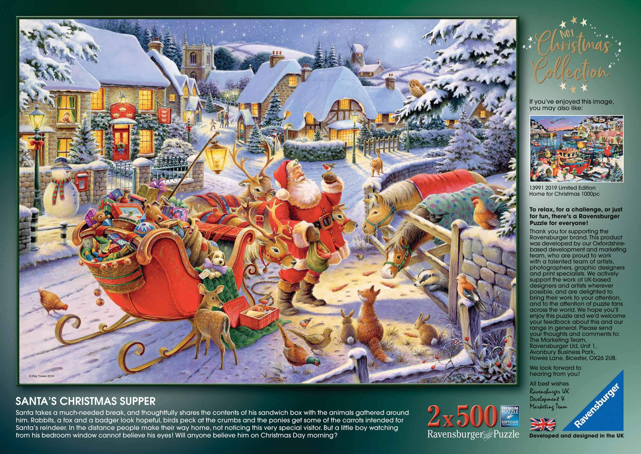 Ravensburger Collection N°1 Market & Santa's Christmas Supper 2 x 500 pièces Puzzles pour Adultes et Enfants à partir de 10 Ans