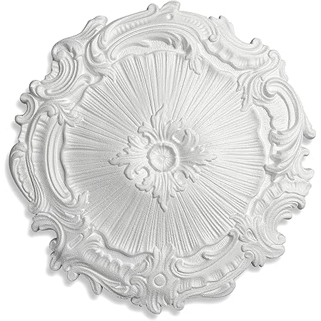 Rosetta Decorativa Per Soffitto In Polistirolo - Ø57 Cm, Spessore 30 Mm, Verniciabile - Foto 8
