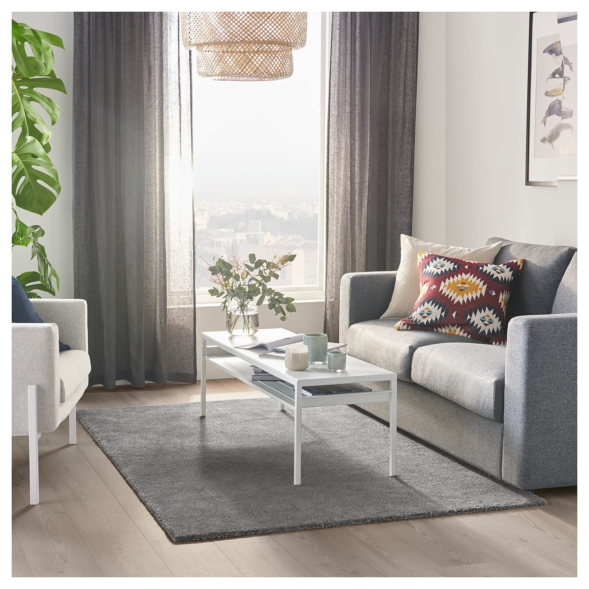 IKEA STOENSE Teppich, Niederflor, 133x195 cm, Mittelgrau