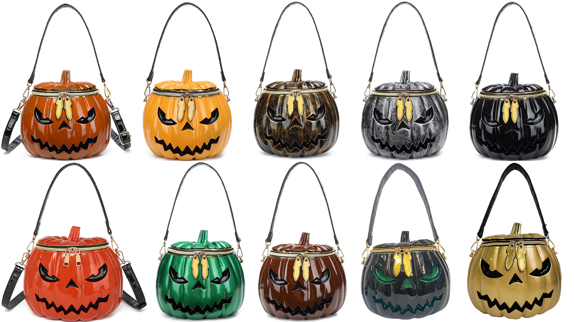 4346 Maple Leaf Pumpkin Pattern Backpack Purse Rucksack Travel Shoulder Bag My first ever leather pumpkin Jack-o main image 2
