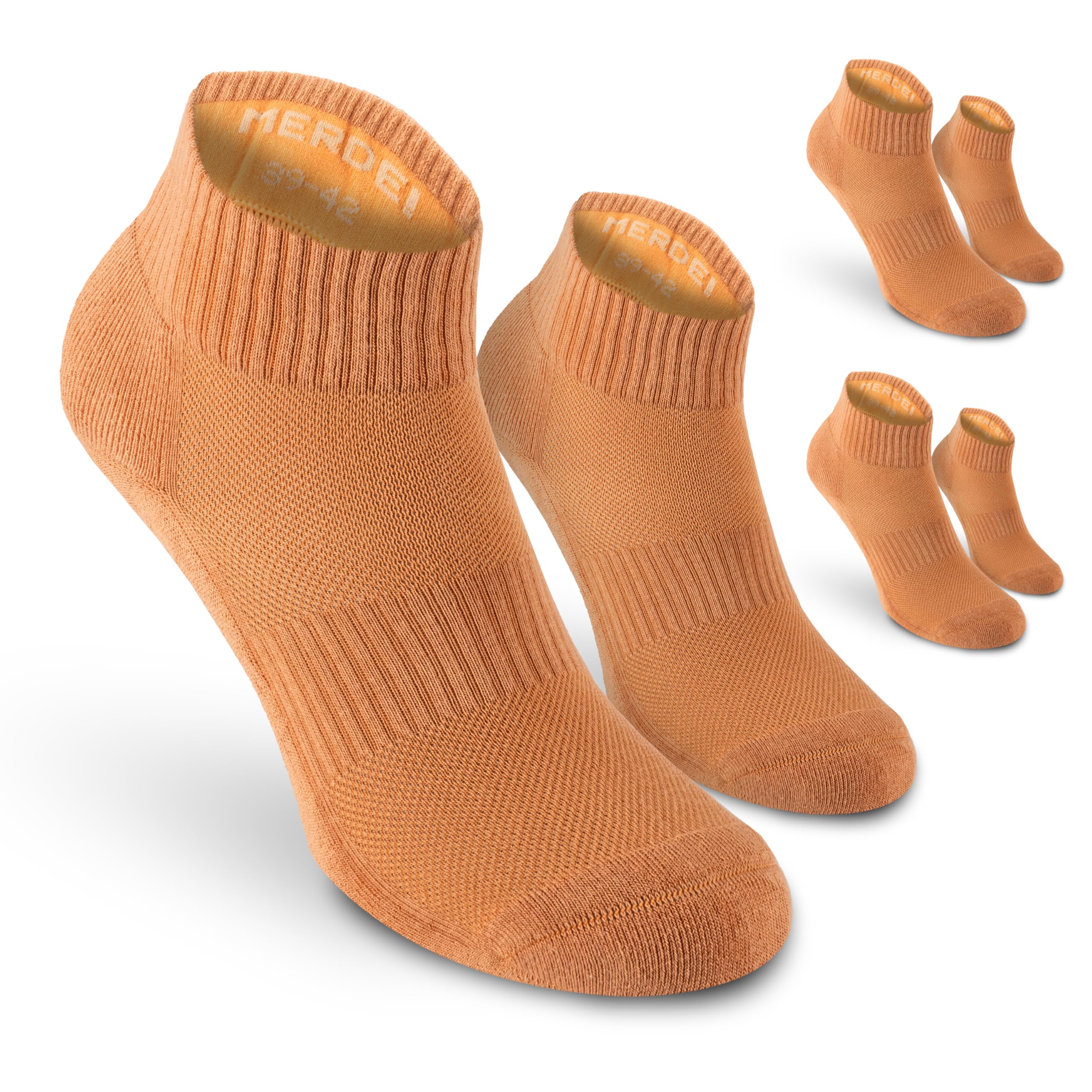 Safersox Tanzsocken kurz, 3 Paar, Hautfarbe Cinnamon, Damen & Herren, 39-42