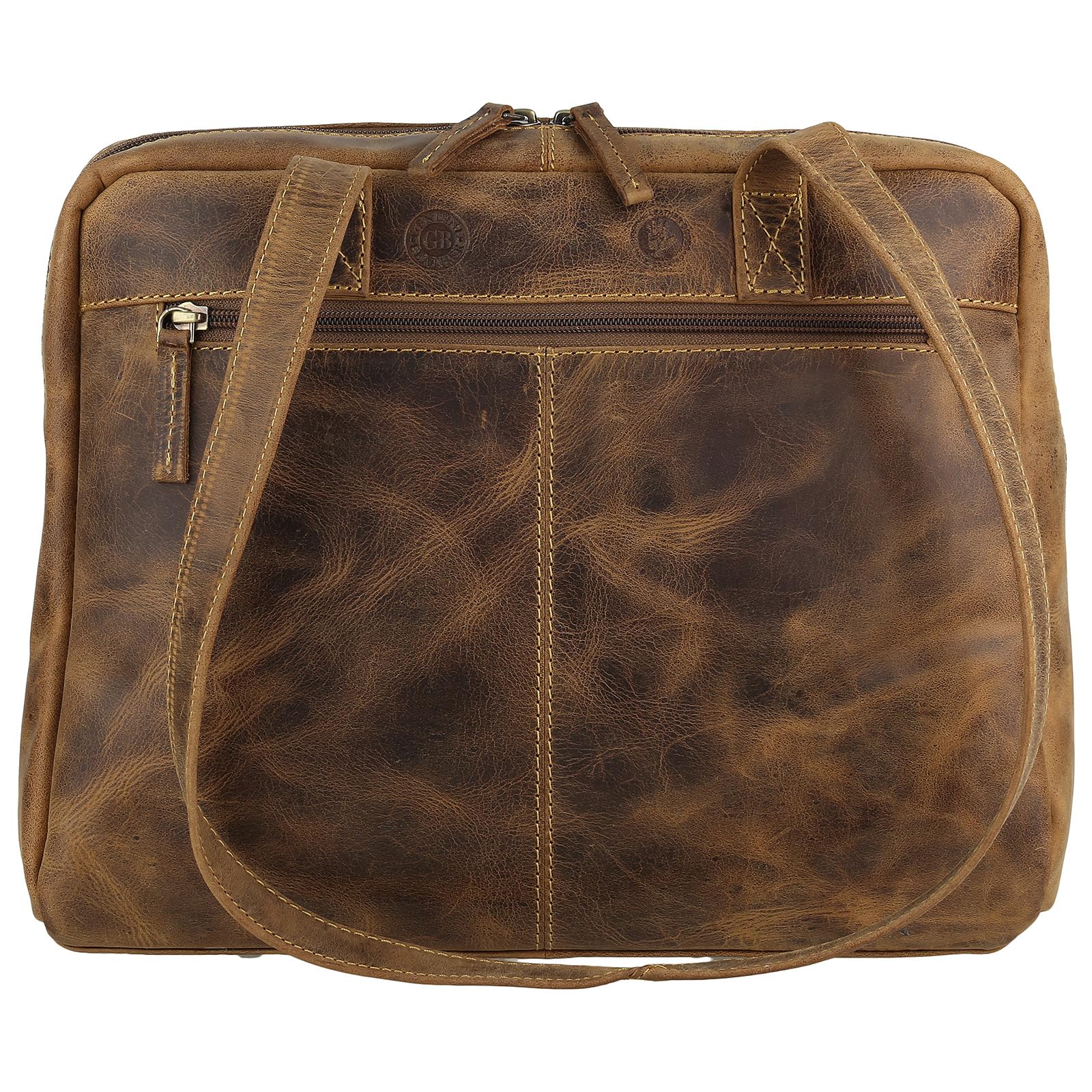 Greenburry Damen Vintage-Shopper Sattelbraun 35x27cm
