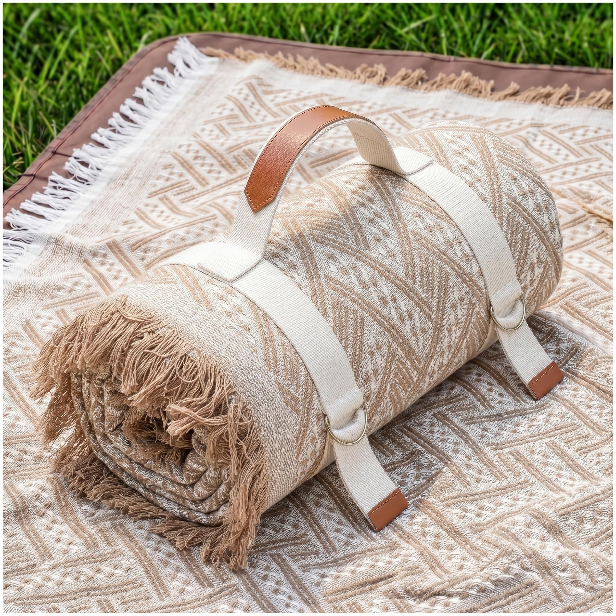 2 in 1 Extra Large 80"* 80" Picnic Blankets Waterproof Outdoor Beach Blanket Foldable Camping Mat Car Travel Necessities Mountaineering Essentials Camper Accessories Backpacking Gear Trip Supplies