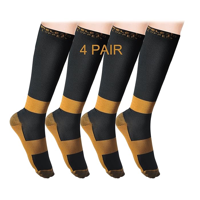 Buy MELERIO 4Pairs Compression Socks for Men&Women(1520 mmHg) Best