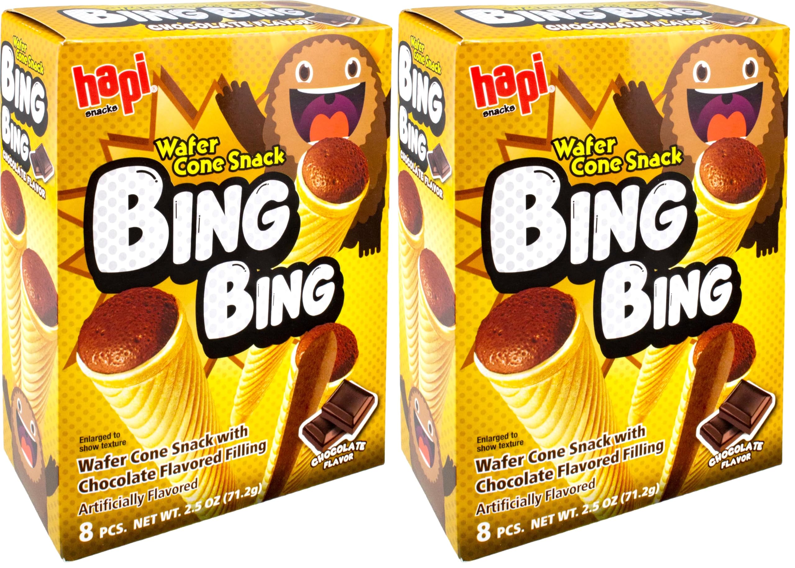 Hapi Bing Bing Ice Cream Scone Snack, Chocolate, 2.51 Ounce (Pack of 2)