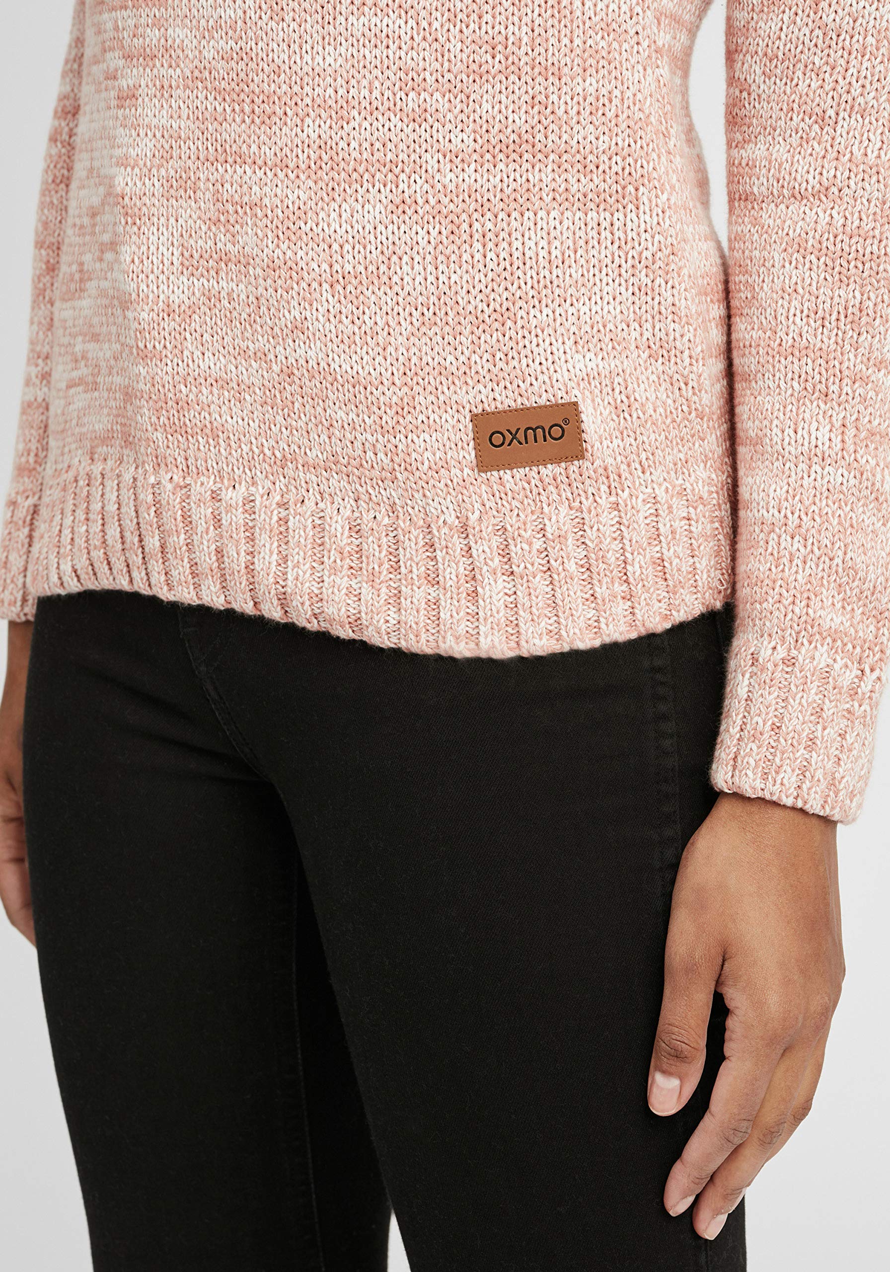 OXMO OXPhilicita Damen Strickpullover Troyer Grobstrick Pullover 100% Baumwolle Regular fit