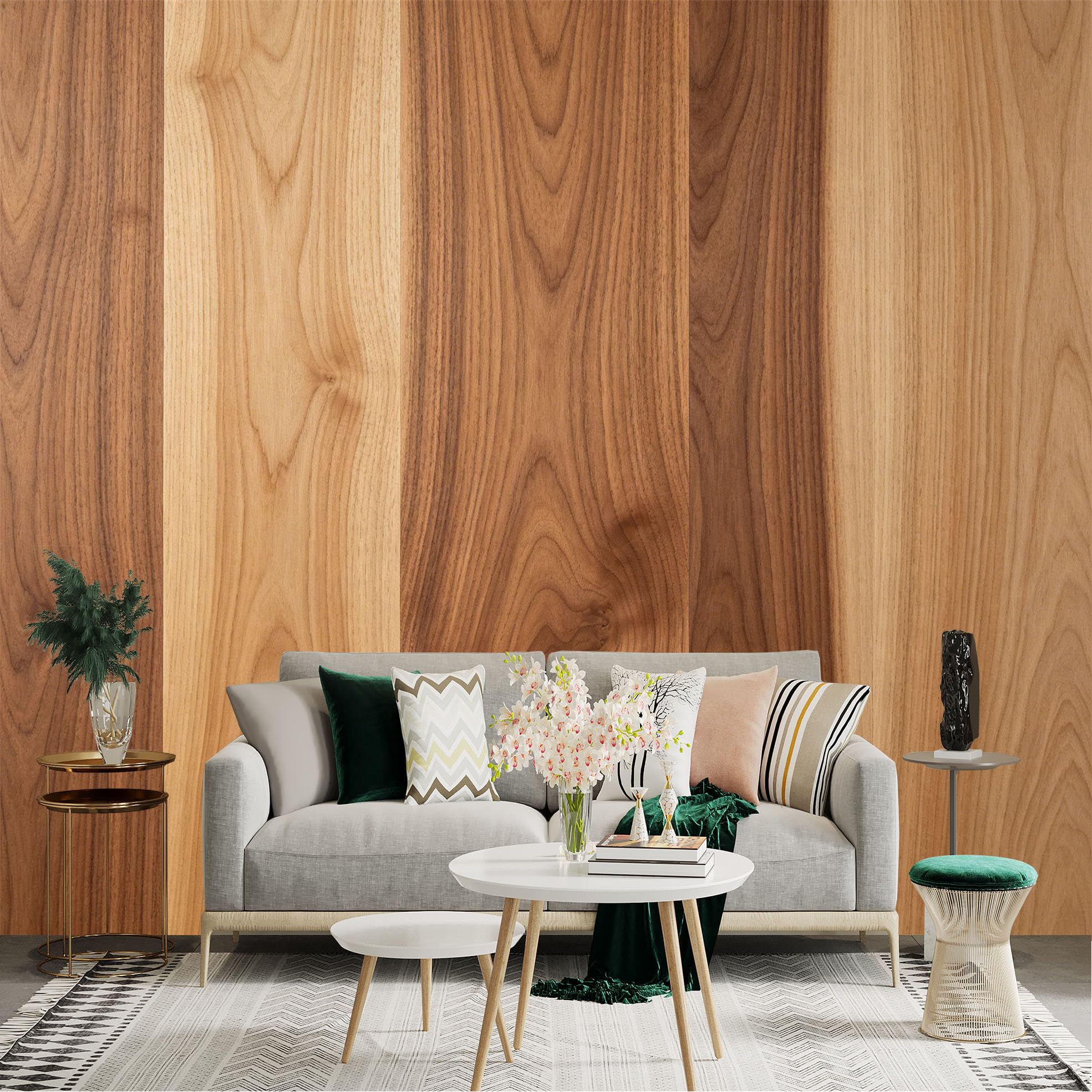 Lnzczhyre Dbh260521096 Custom Size Wall Sticker Mural， Natural Wood Grain Texture， Brown Timber Planks， Rustic Wooden Surface， For Wall Decoration， Peelandstick Wall Decals.