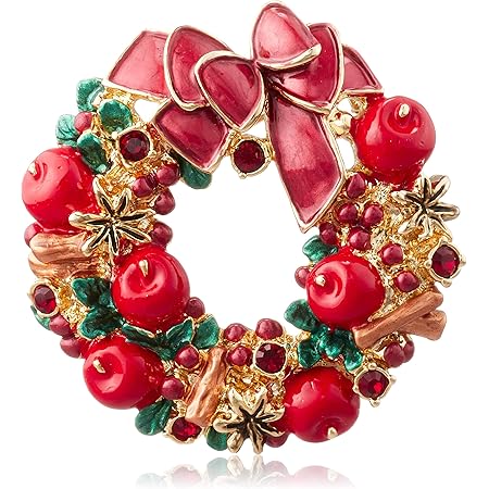 Amazon ヴァンドーム ブティック Vendome Boutique クリスマス リース スワロフスキー クリスタル ブローチ Vbrv9546 R2 ブローチ 通販