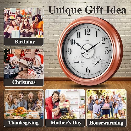 Miniatura 9 de CLXEAST Reloj de pared iluminado de 18 pulgadas para interiores y exteriores con sensor inteligente, moderno reloj de pared iluminado con
