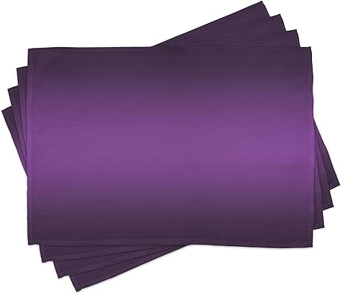 Miniatura 407 de Ambesonne Juego de 4 manteles individuales amarillos y azules, diseño de flores de primavera, flores vibrantes, manteles individuales de tela Azul