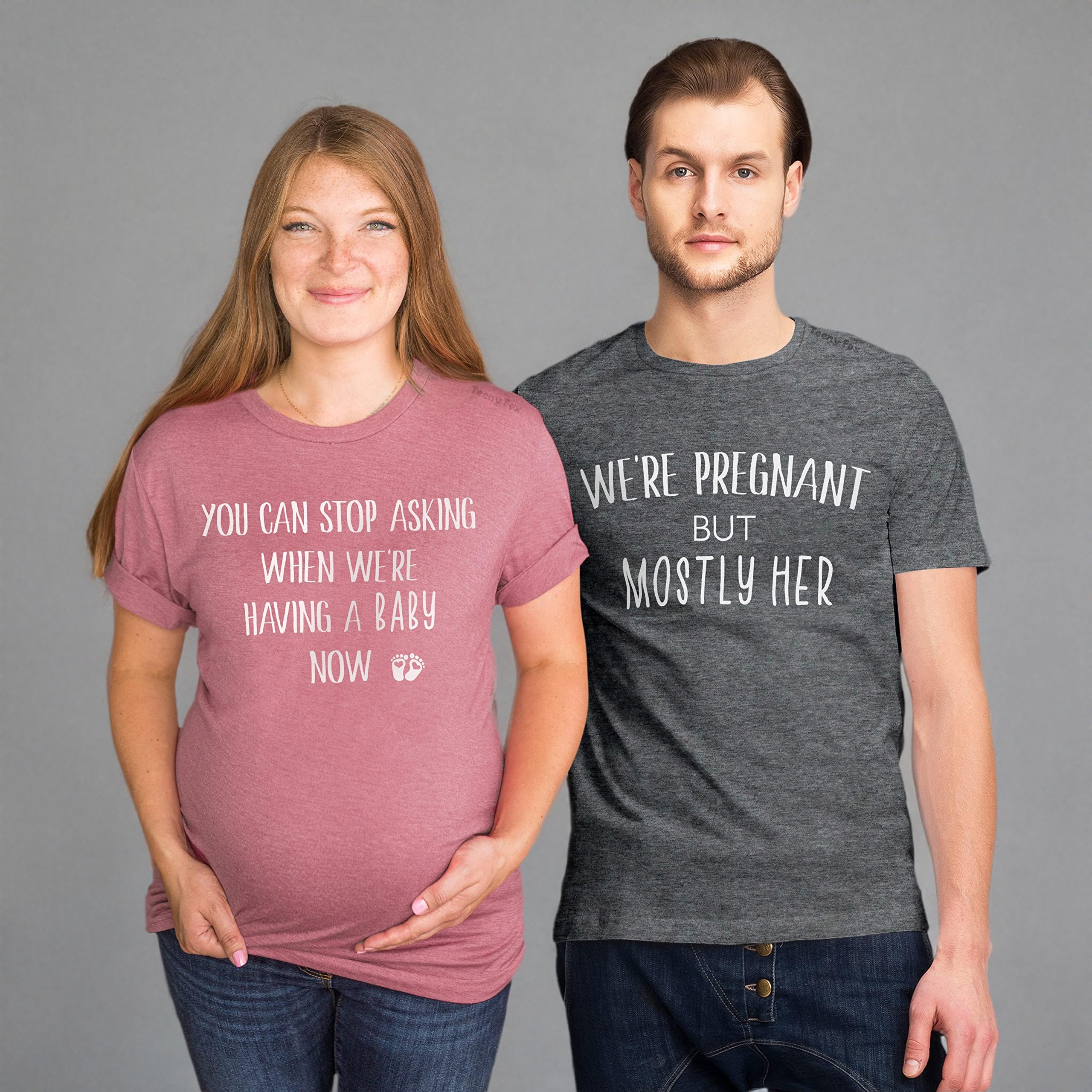 Teeny Fox Divertida Camiseta de Anuncio de Embarazo para mamá, papá, mamá, Maternidad, Dicho, Pareja, Embarazada, Camisas a Juego