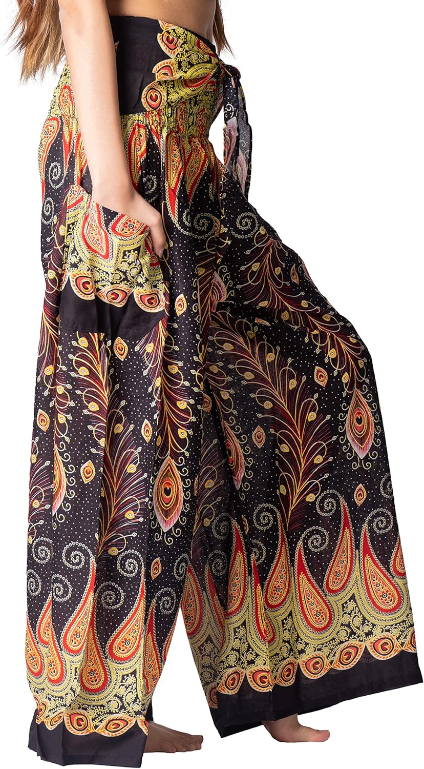 B BANGKOK PANTS Women's Boho Palazzo Pants Yoga Wide Leg Pants - Image 2