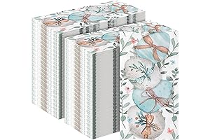 Zhanmai 200 Pcs Happy Easter Disposable Paper Guest Towels for Bathroom