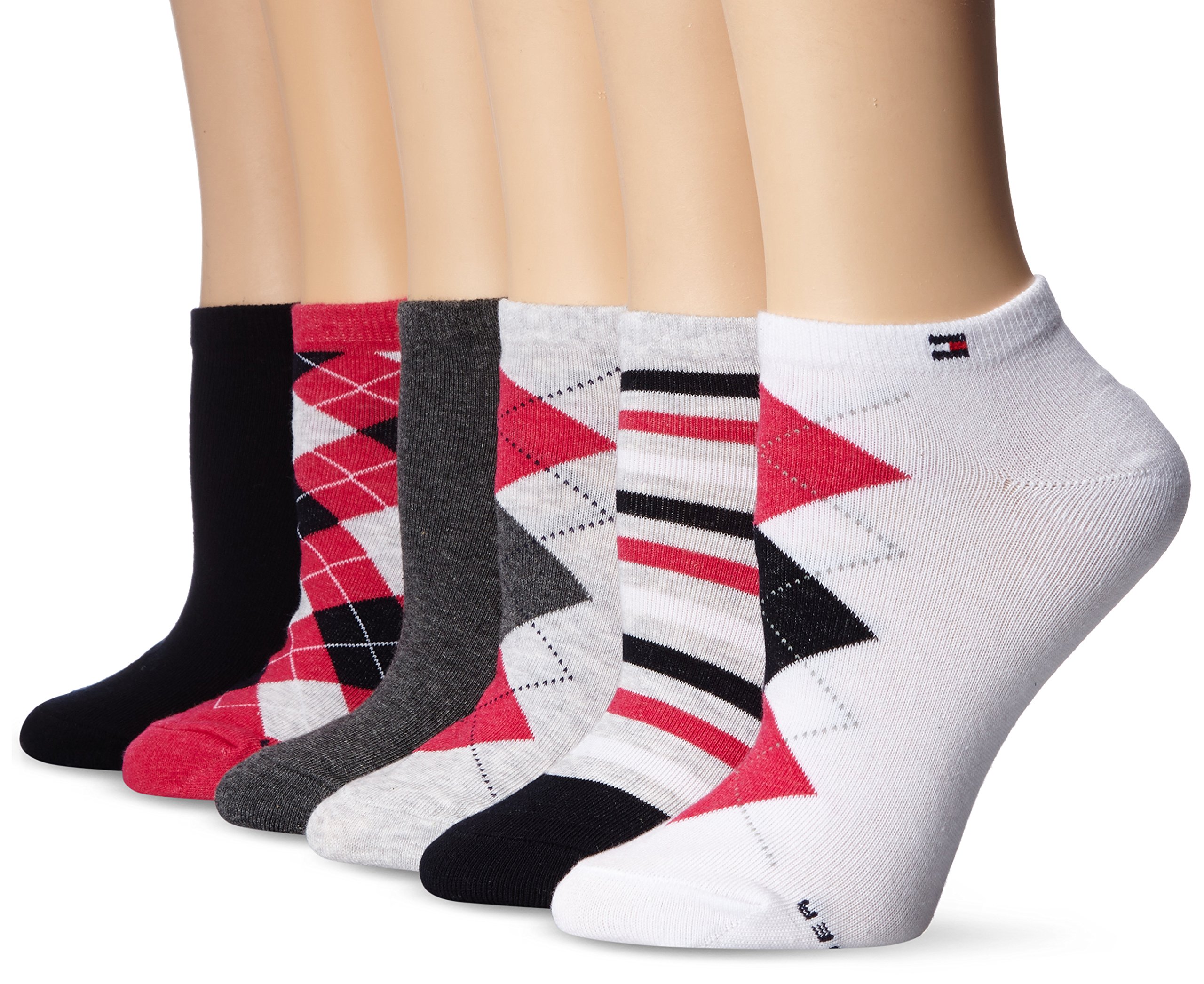 Tommy Hilfiger Women's Six-Pack Argyle and Stripe Socks