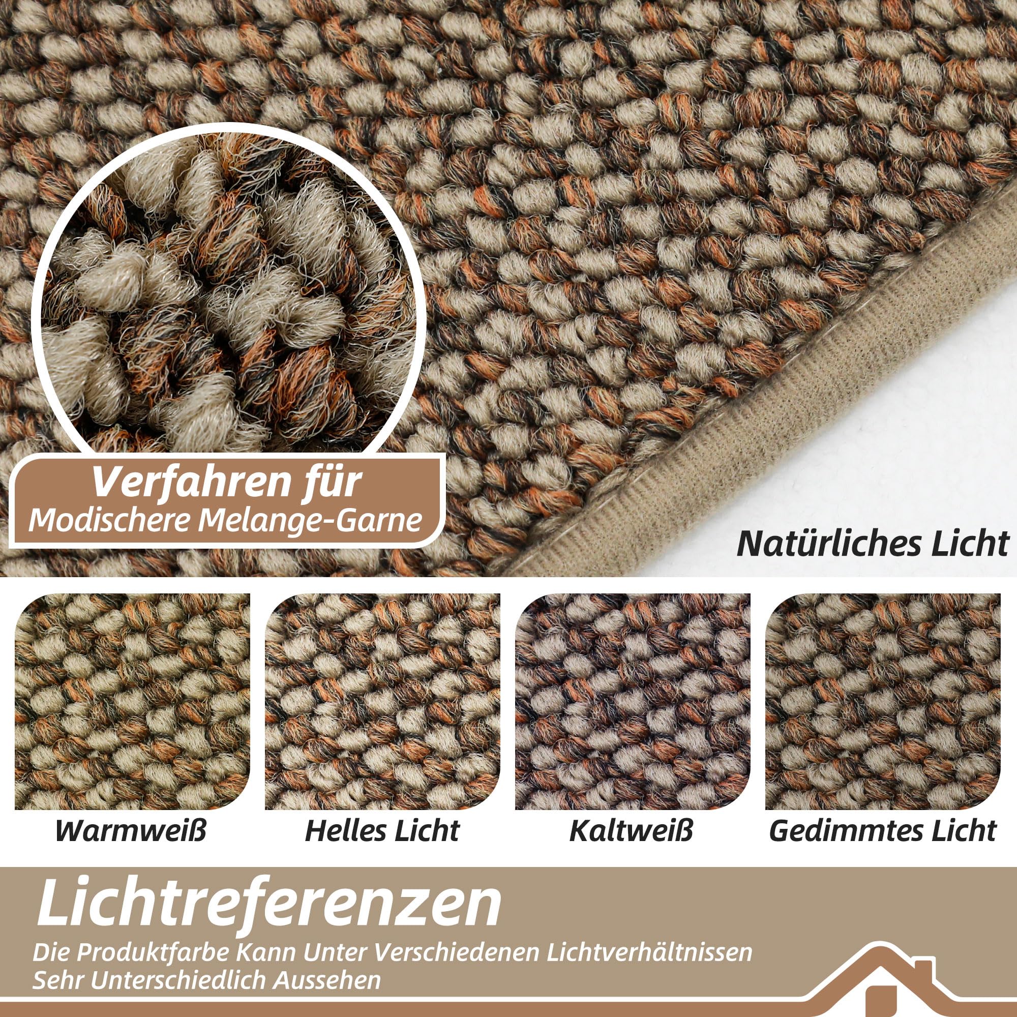 BEQHAUSE küchenteppich, Waschbar, TPR rutschfest, 60x89cm+60x152cm, Beige