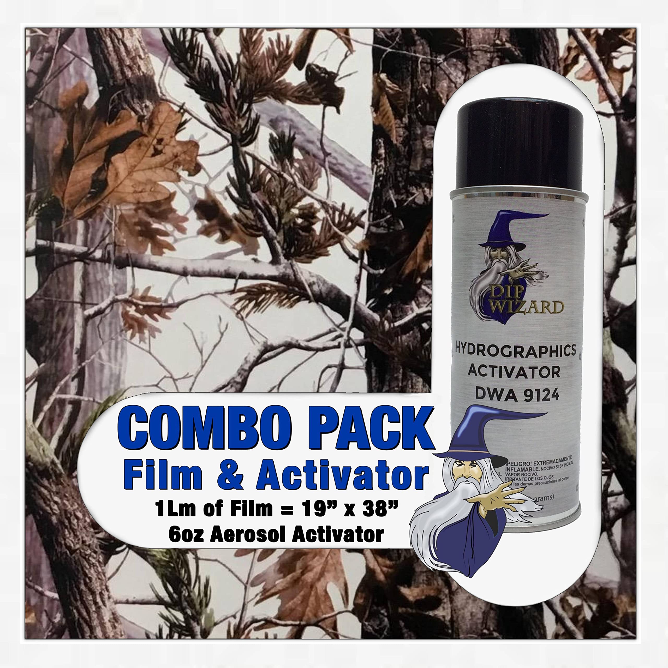 Hydrographic Film Woods in Winter Camo Activator Combo 6oz dip wizard Hydro dip Dipping