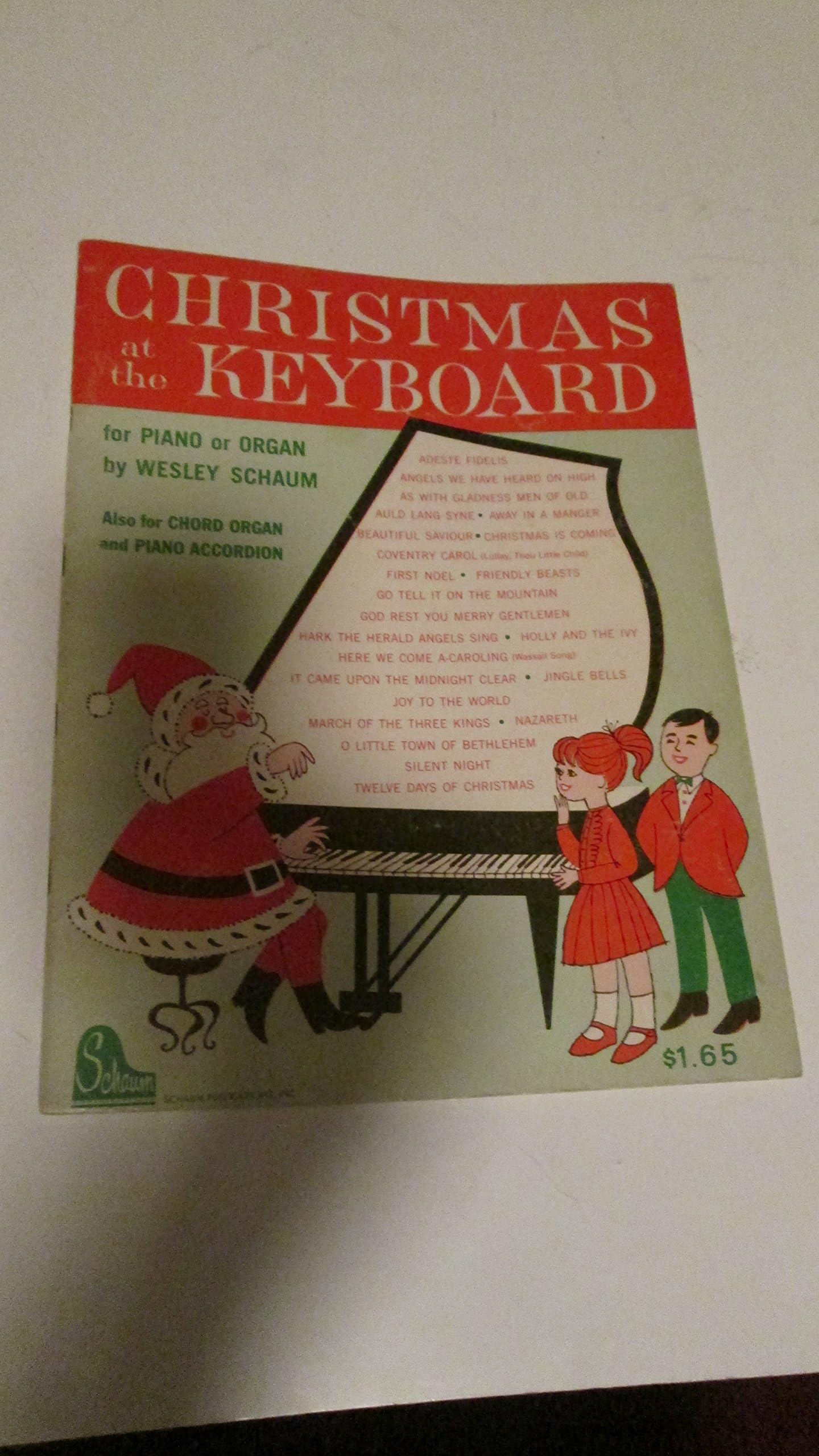 Christmas at the Keyboard for Piano or Organ by Wesley Schaum {Paperback Sheet Music} 1965