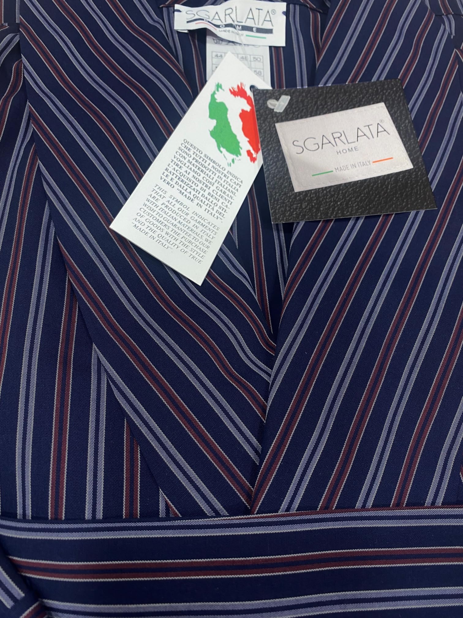 Bata de cámara para hombre de puro algodón Mako, mercerizado y teñido de hilo, peso Primaveril, art. Diego