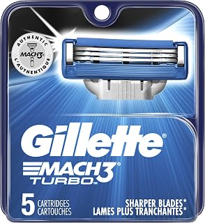 Gillette Mach3 Trubo Men's Razor Blade Refills, 5 Count (Packaging May Vary), Mens Razors / Blades