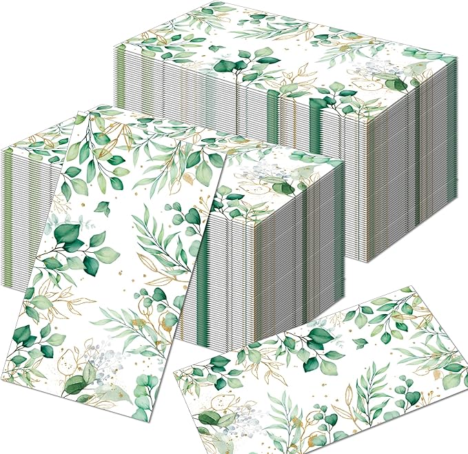 60 Count Eucalyptus Napkins Disposable Greenery Guest Napkins