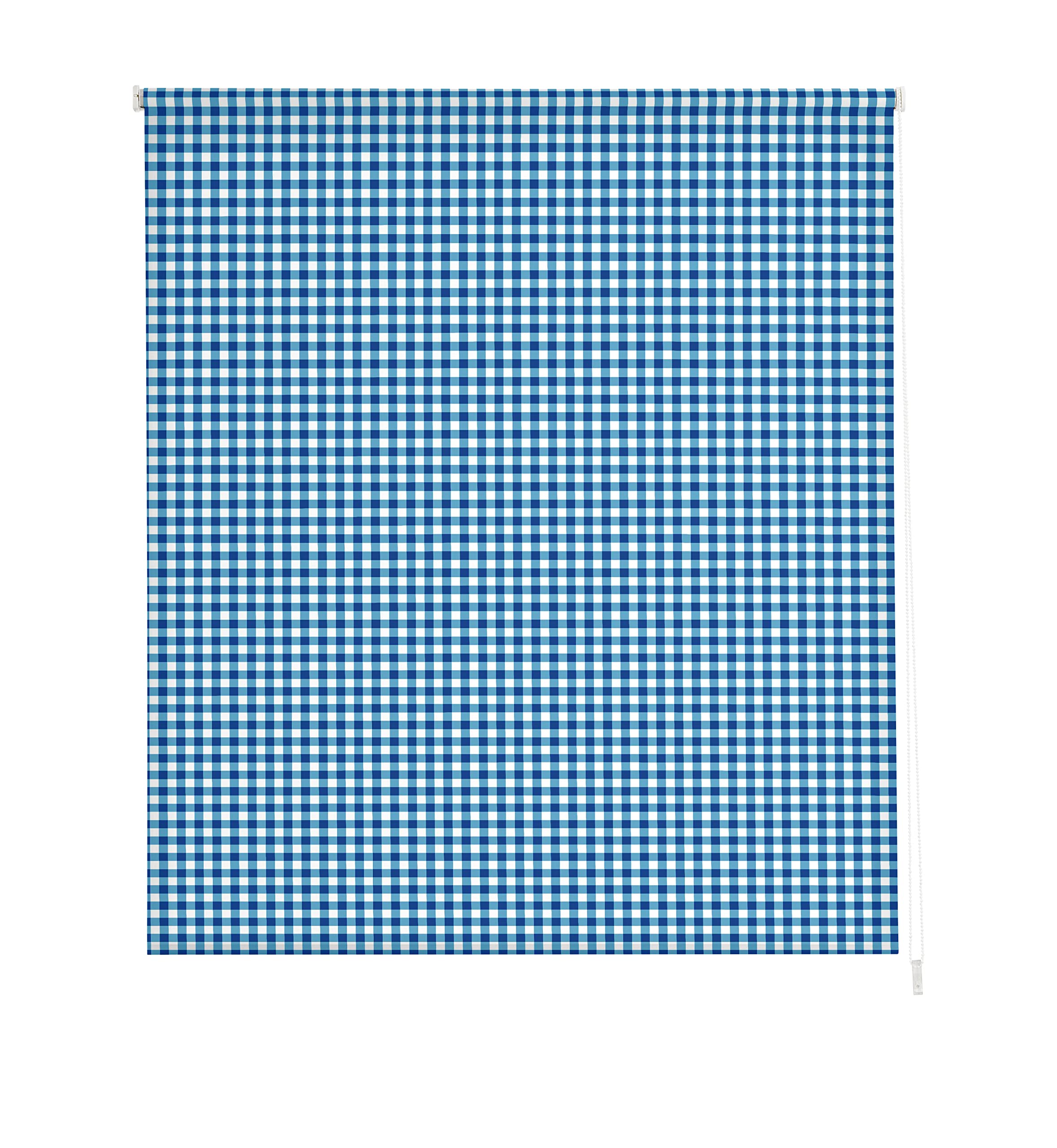 Estoralis Kitchen | Roller Blind Modern Design | Translucent Digital Print | Vichy-2 Model | Blue | 80 x 180 cm (W/H) Fabric Size 77 x 175 cm | Blinds for Windows and Doors