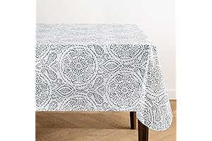Elrene Home Fashions Savannah Boho Paisley Water- and Stain-Resistant Vinyl Square Tablecloth