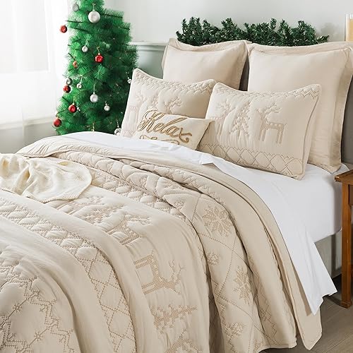 WDCOZY Juego de ropa de cama de Navidad tamaño Queen con fundas de almohada, colcha ligera y suave, manta acolchada fina, para todas las estaciones, disponible en Yaxa Colombia