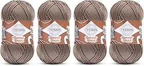 Troyarn Summer Stretch (pacote com 4 novelos) fio de biquíni acrílico 100% microfibra elástica 4 x 100 g (114167 metros) (114167-bege)