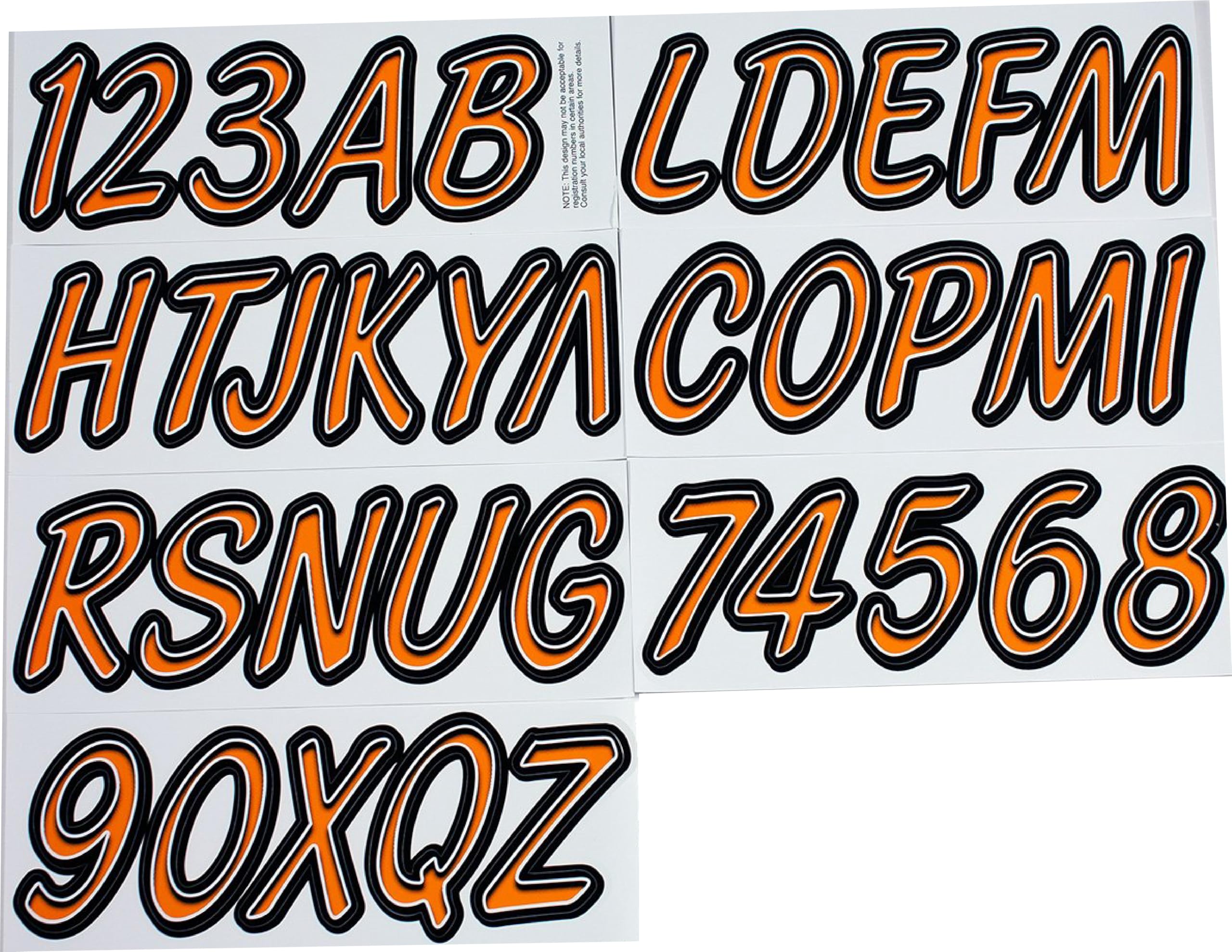 Photo 1 of Hardline Products Series 400 Factory Matched 3-Inch Boat & PWC Registration Number Kit - ORBKG400