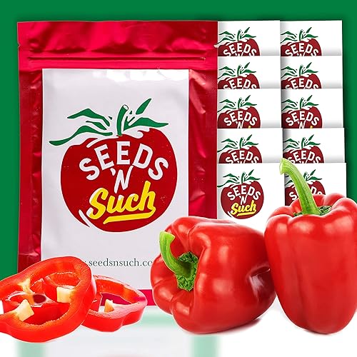 Miniatura 1 de Seeds N Such 770 semillas de jardín de pimienta seleccionadas a mano, incluye 10 variedades empaquetadas individualmente, altas tasas de