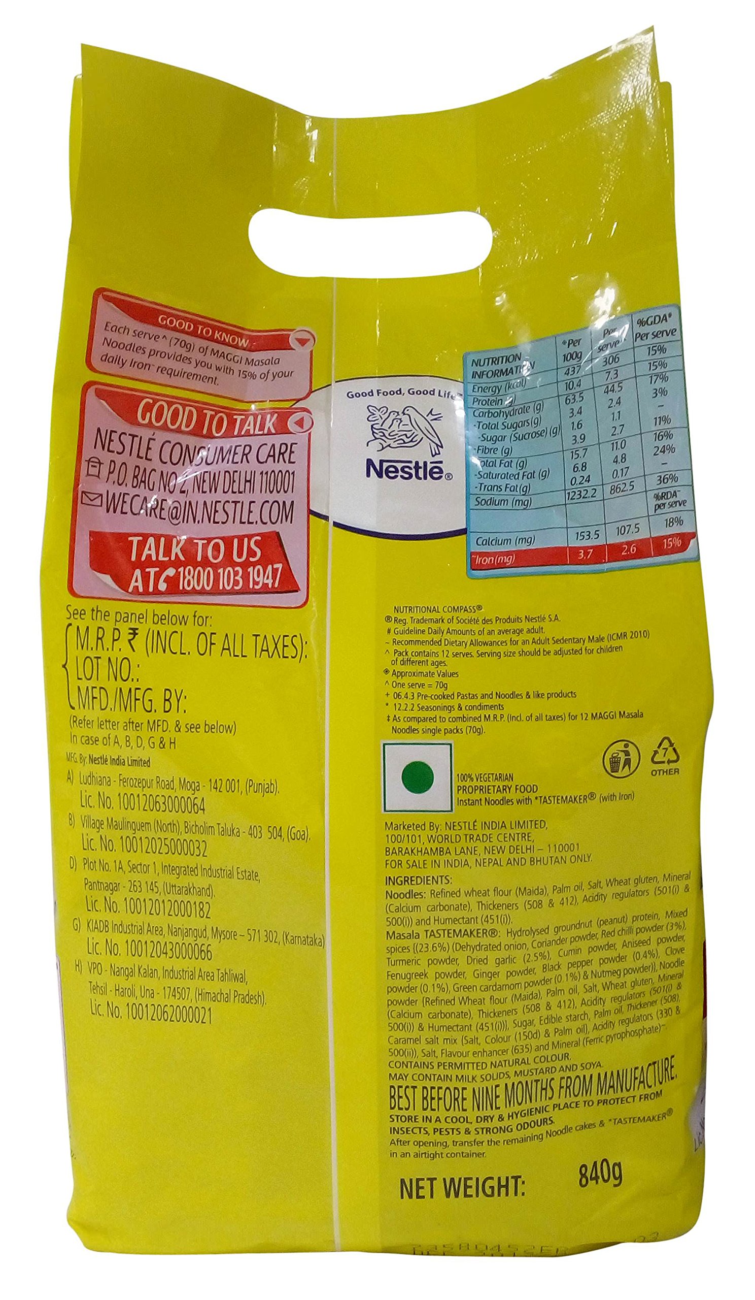 Maggi 2-minute masala noodles 768g ( pack of 16)