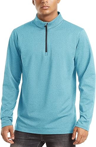 Miniatura 2 de TACVASEN Sudaderas de golf de manga larga con cremallera de 14 para hombre, con forro polar de invierno, camisa térmica