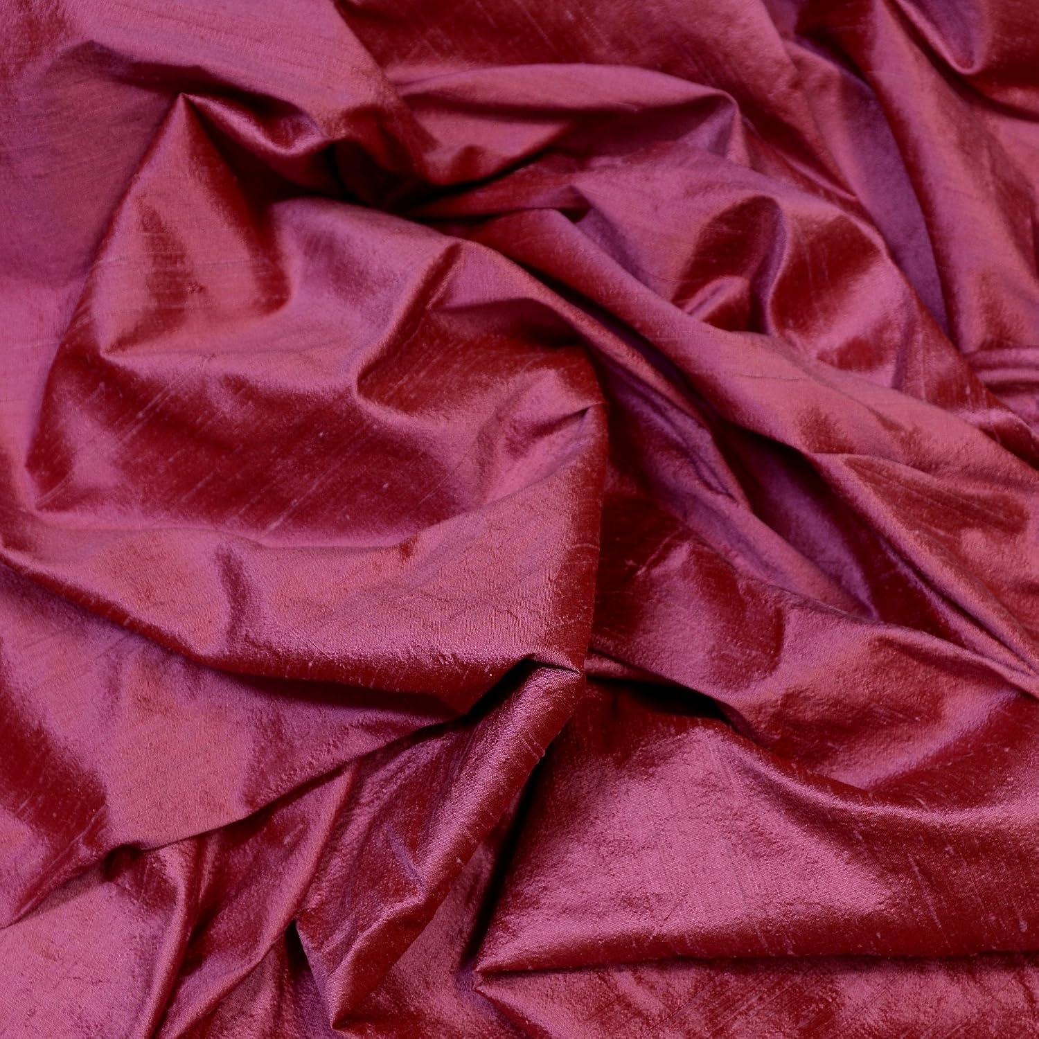 Iridescent Raspberry Pink Dupioni Silk, 100% Silk Fabric, by The Yard, 44" Wide