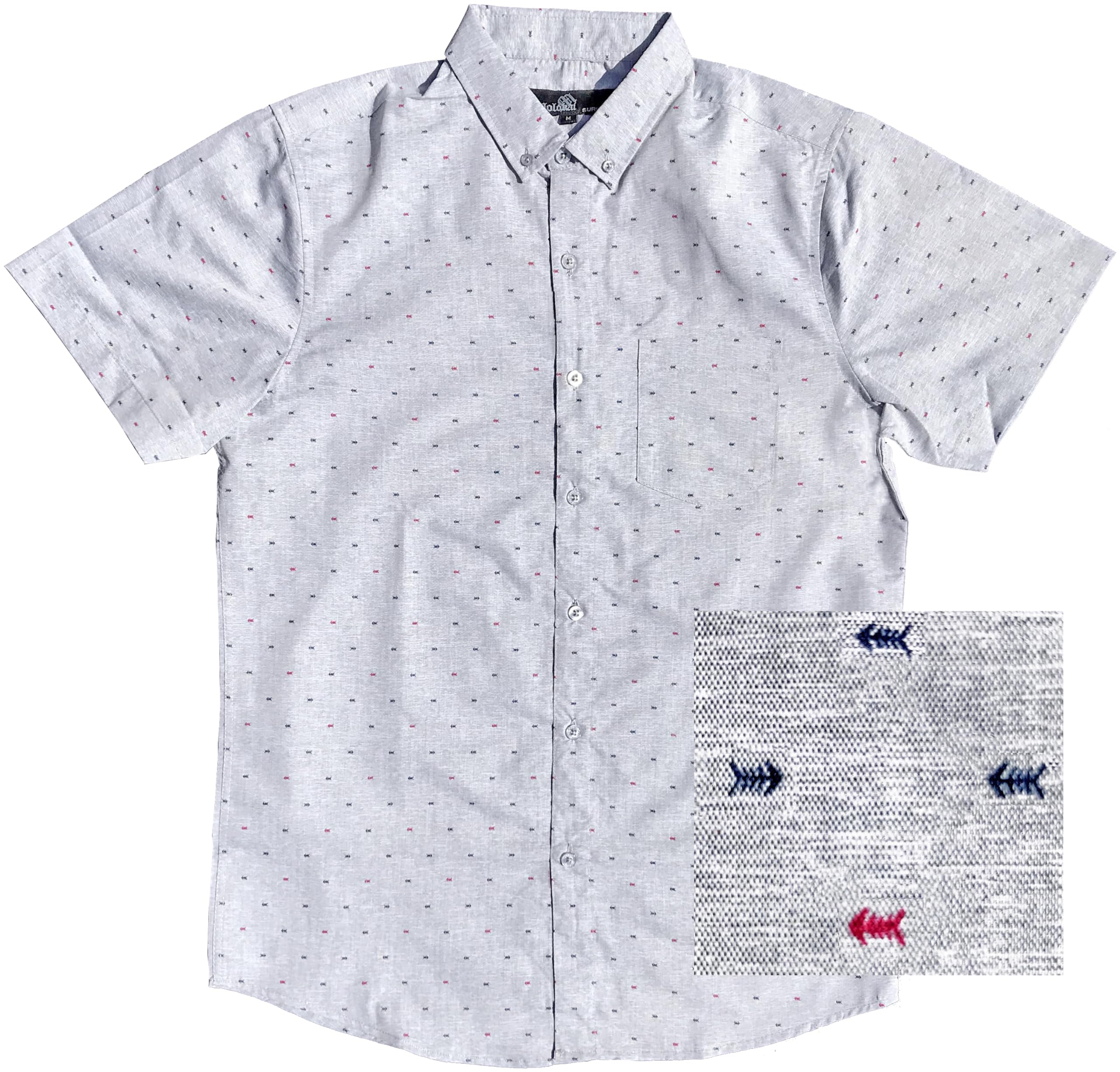 Molokai Surf Button Down Slim Fit Hawaiian Short Sleeve Shirts