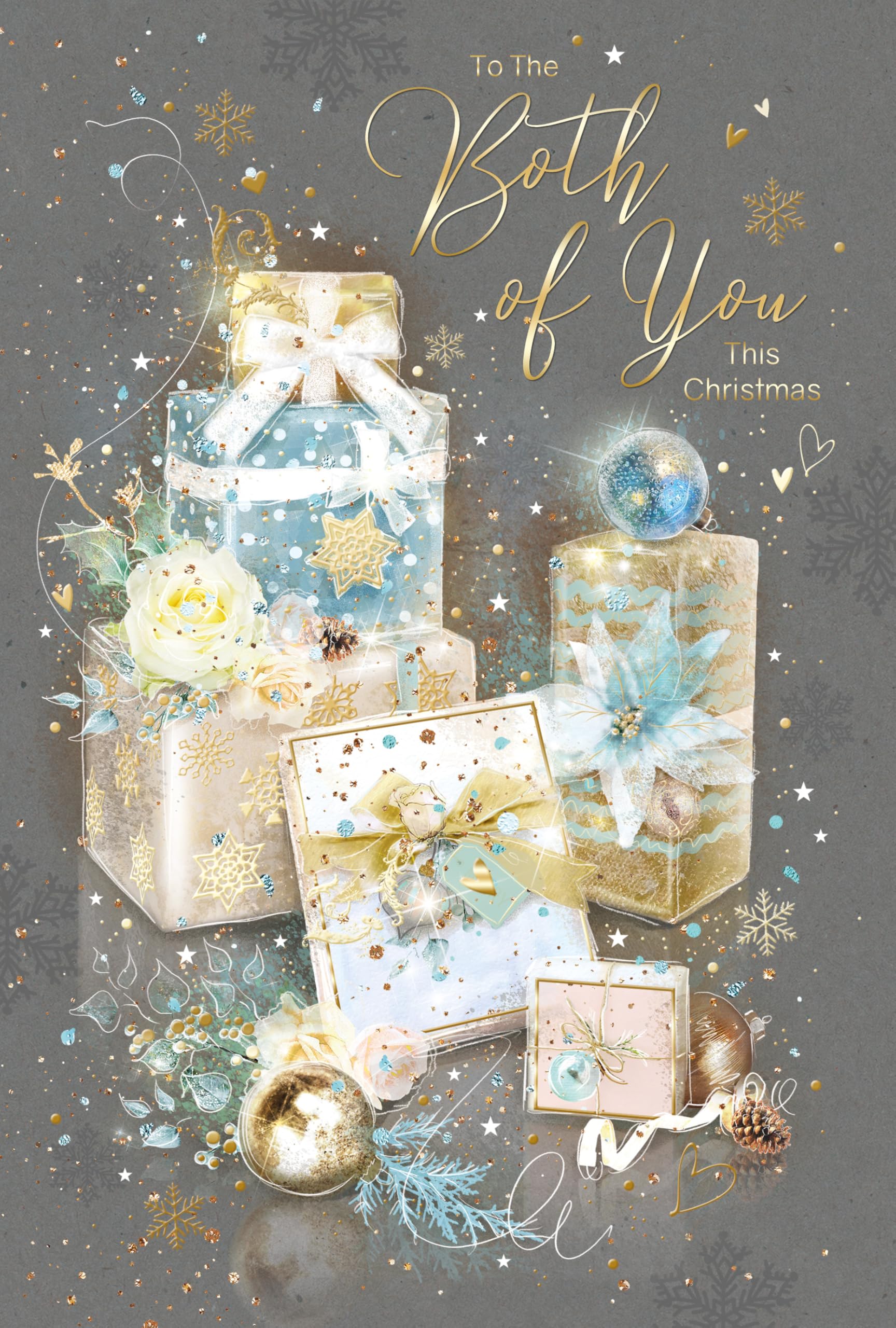 Cherry Orchard Christmas card 'To the Both of you' From Gorgeous Grace range, Finished with Gold foil text,comes with Gold envelope.