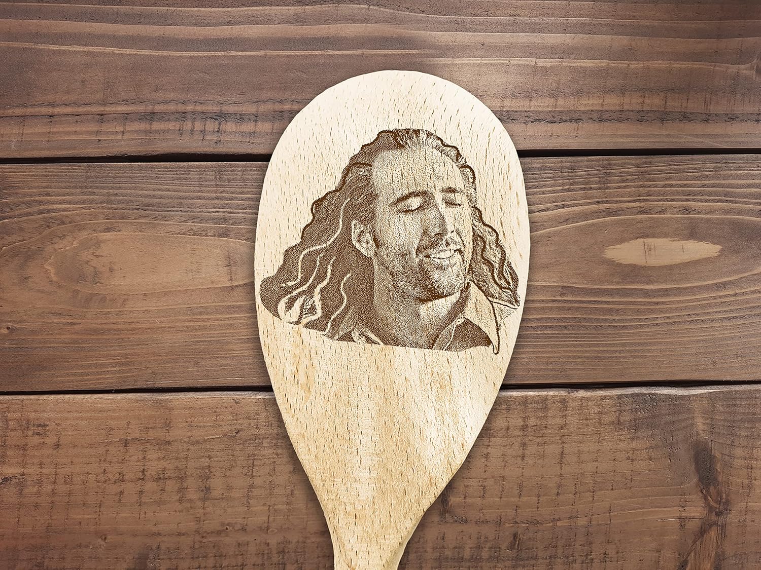 Nicolas Cage Face On Wooden Spoons Nic Cage On Things Nicolas Cage Gifts For Birthday Housewarming Gift Funny Meme Gift Chef Cook Fan Gift (3 SPOONS SET)