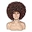 JSDshine 70s Afro Kinky Curly Wig For Women, Brown, Synthetic Fibers, Soft, Bouncy, Natural Looking, With Bangs