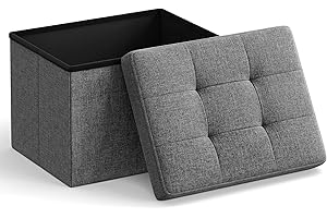 SONGMICS Folding Storage Ottoman: Space-Saving Style for Your Home