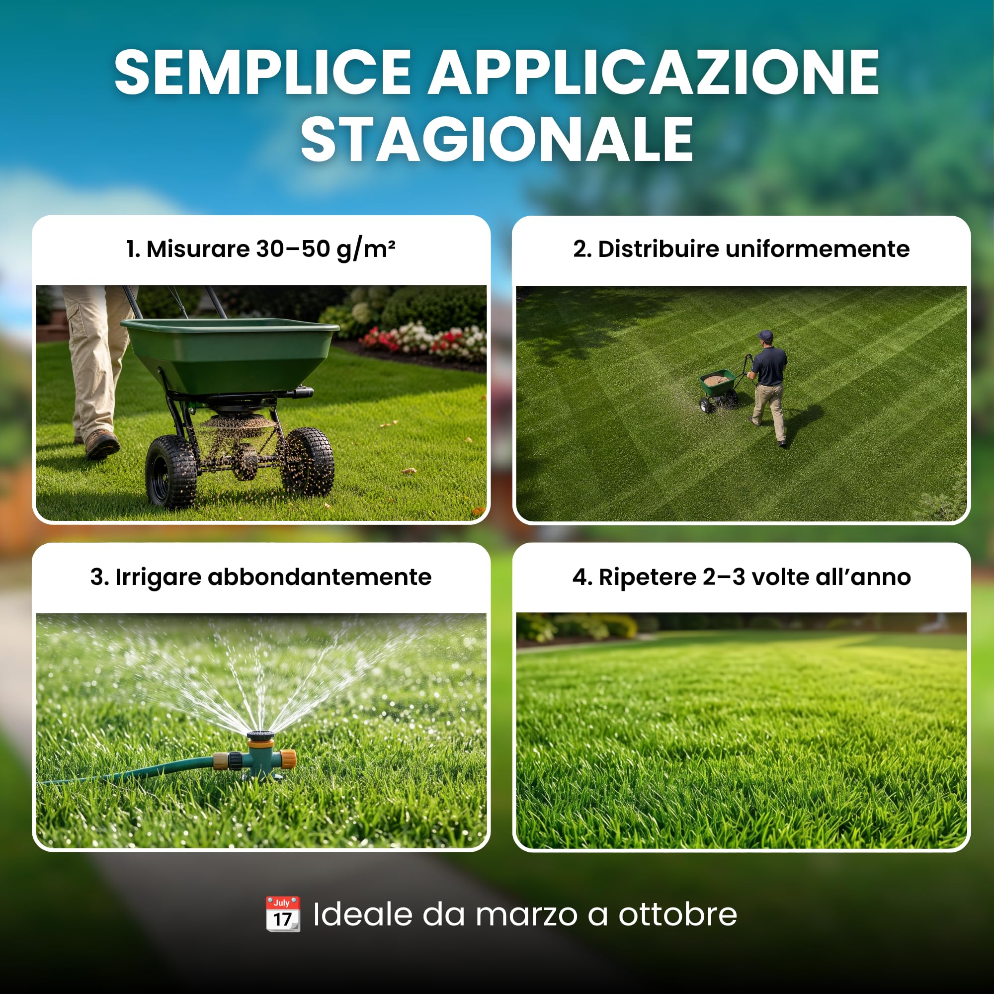 LERAVA BIOGREEN Concime per Prato Biologico (9 kg) - Fertilizzante Rinverdente Starter Granulare da Letame - con Microrganismi Attivi - Copre 225 m² - Sicuro per Animali Domestici