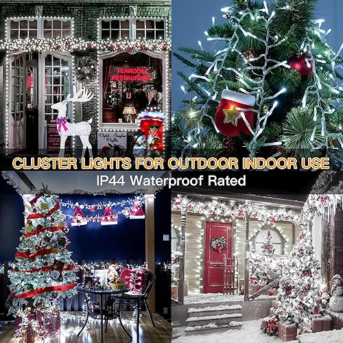 Miniatura 7 de Luces de Navidad para exteriores, 1000 luces LED de 50 pies, 4 unidades, brillantes, 8 modos de temporizador, control remoto, impermeable,