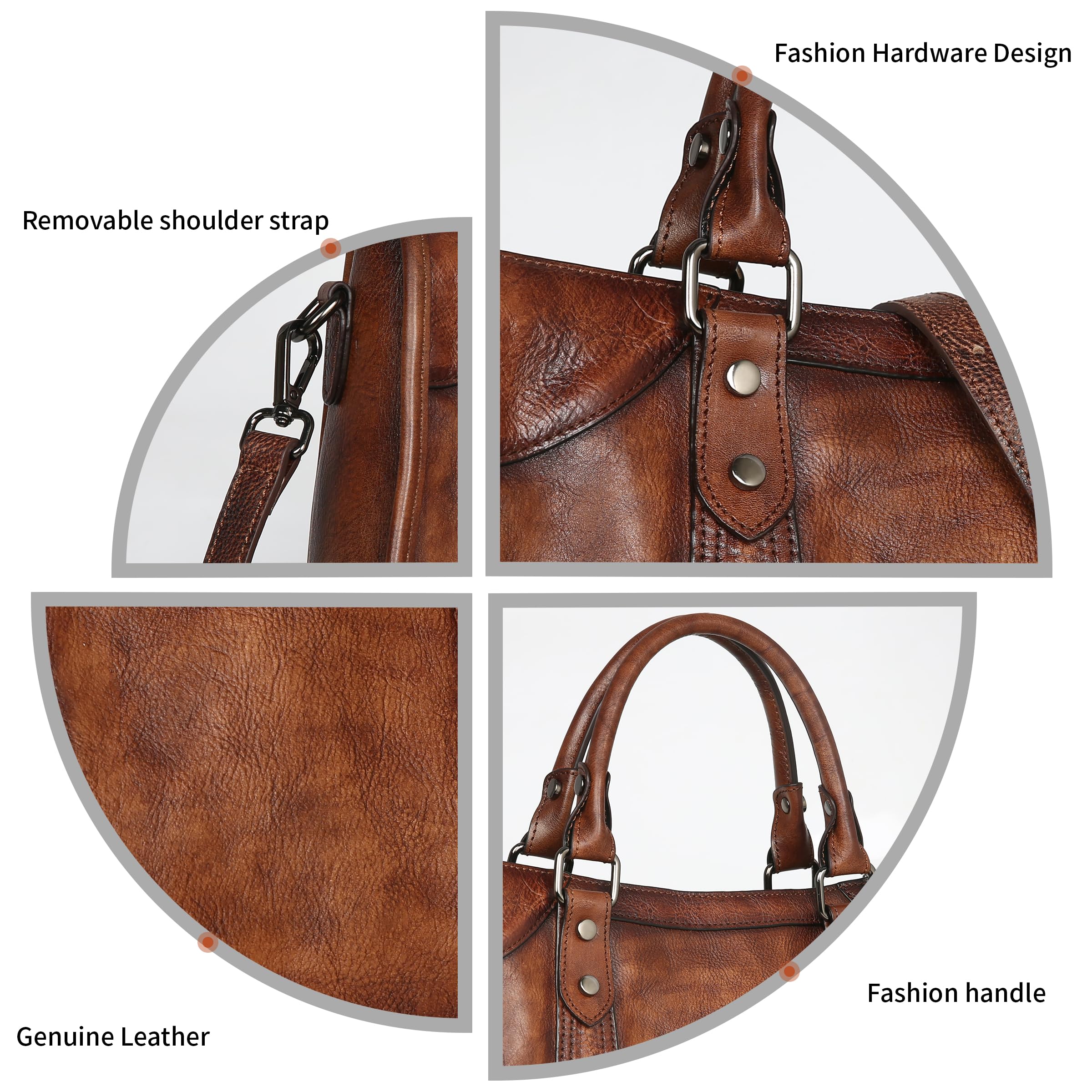 Iswee Genuine Leather Satchel Tote Bag Top Handle Handbag Satchel Purses Top Handle Handbag Designer