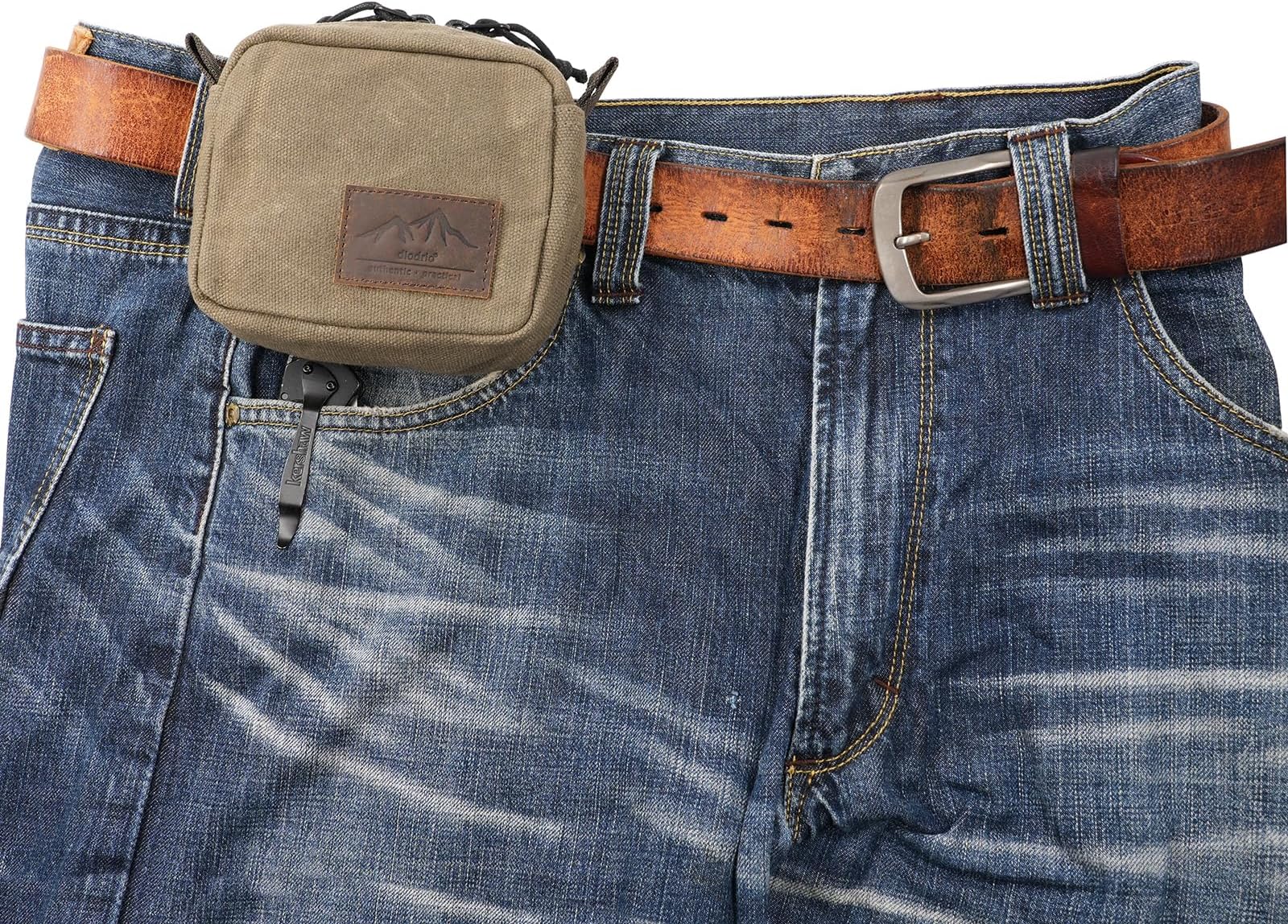 diodrio Belt Pouch for Men Women YKK Zippers EDC Pouch, Belt Bag Waist Pack for Hiking, Water Resistant, Waxed Canvas, Olive, Olive Small, Small