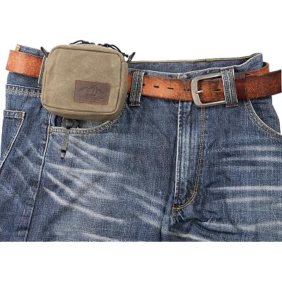diodrio Belt Pouch for Men Women YKK Zippers EDC Pouch, Belt Bag Waist Pack for Hiking, Water Resistant, Waxed Canvas, Olive