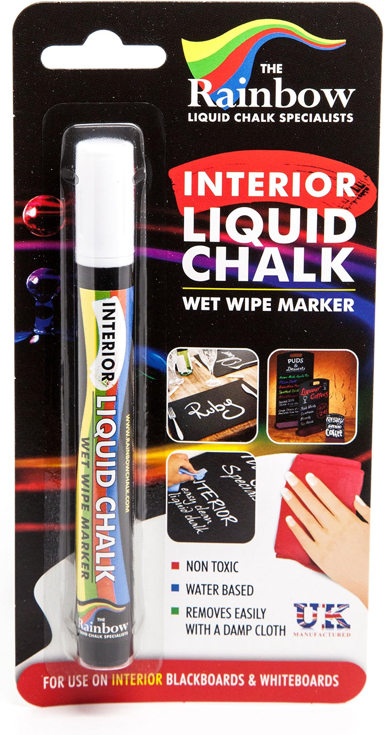 White Interior Liquid Chalk Marker Pen 5mm Bullet