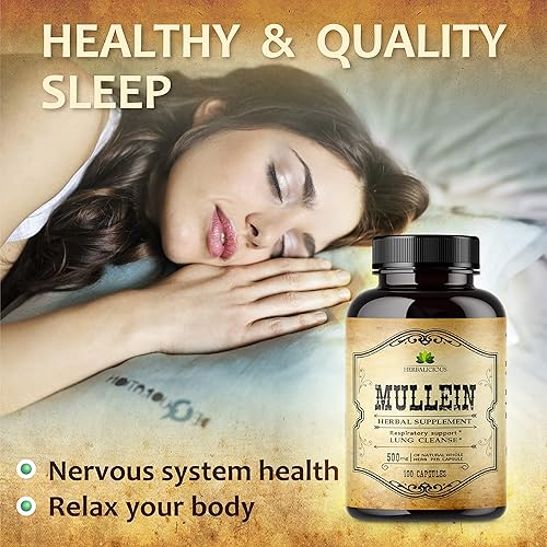 Miniatura 3 de HERBALICIOUS Extracto de hoja de gordolobo - Suplemento de Verbascum Thapsus - Promueve hierbas pulmonar, respiratorio y digestivo - Apoyo natural