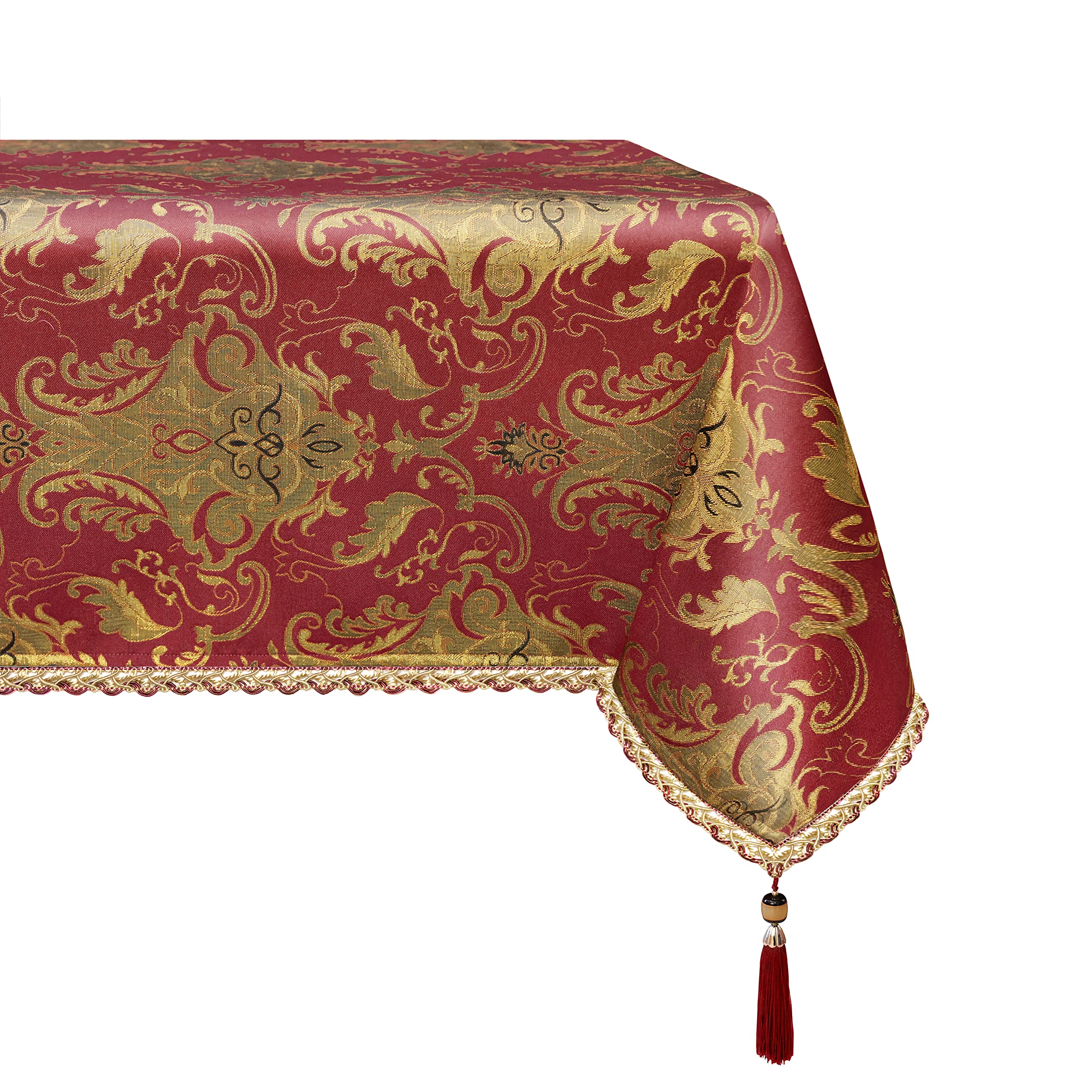 TOPLUXE Mantel de Tela Impermeable, Mantel Rectangular Resistente al Agua, Cubierta de Mesa para Decoración de Comedor/Fiesta (140x240cm, Rojo)