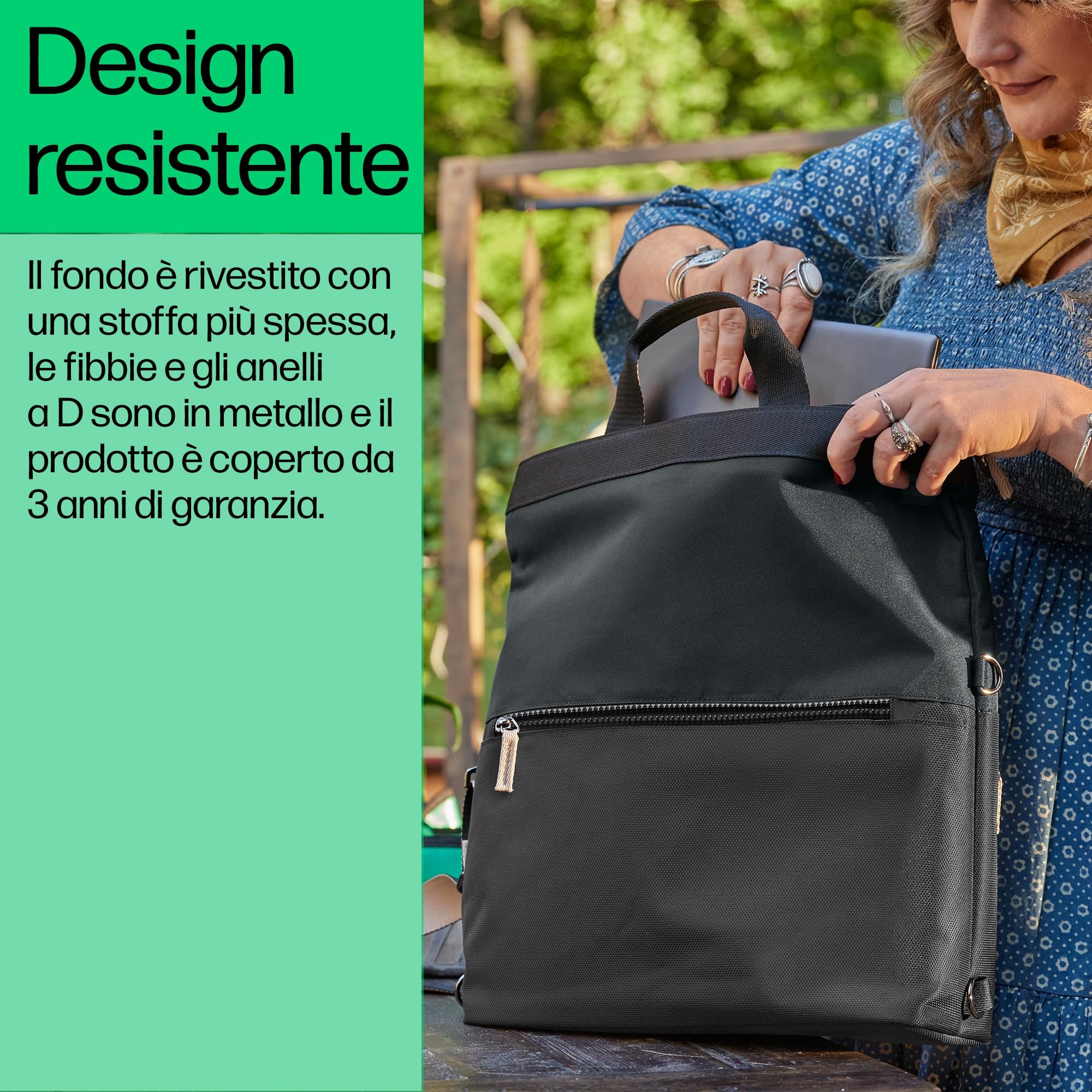 'HP Unisex's 14'' Convertible Laptop Backpack Tote, Black, 18 Litre'