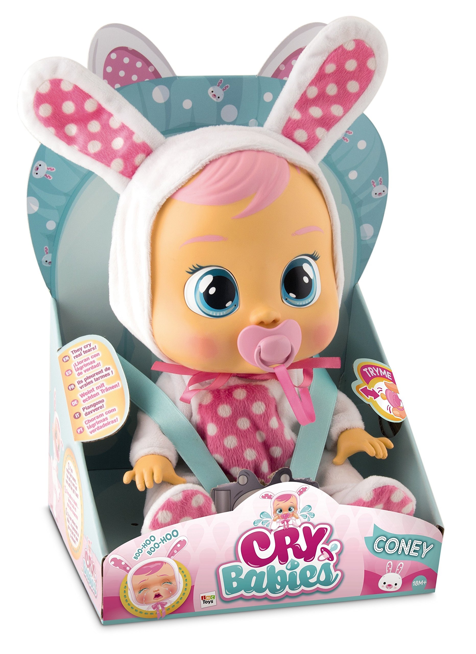 CRY BABIES Bambola Interattiva Che Piange Lacrime Vere Con Ciuccio E Pigiama, ‎Multicolore