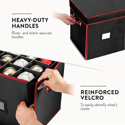 Miniatura 5 de Caja de almacenamiento grande de adornos navideños de alta calidad, con apertura lateral, bandejas estilo cajón, compartimento de 3 pulgadas, 8