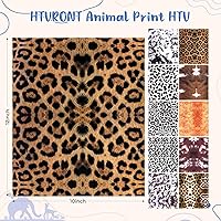 Vista 2 de HTVRONT Vinilo de transferencia de calor de leopardo HTV – 11 paquetes de vinilo para planchar con guepardo, fácil de cortar y desmalezar patrón HTV